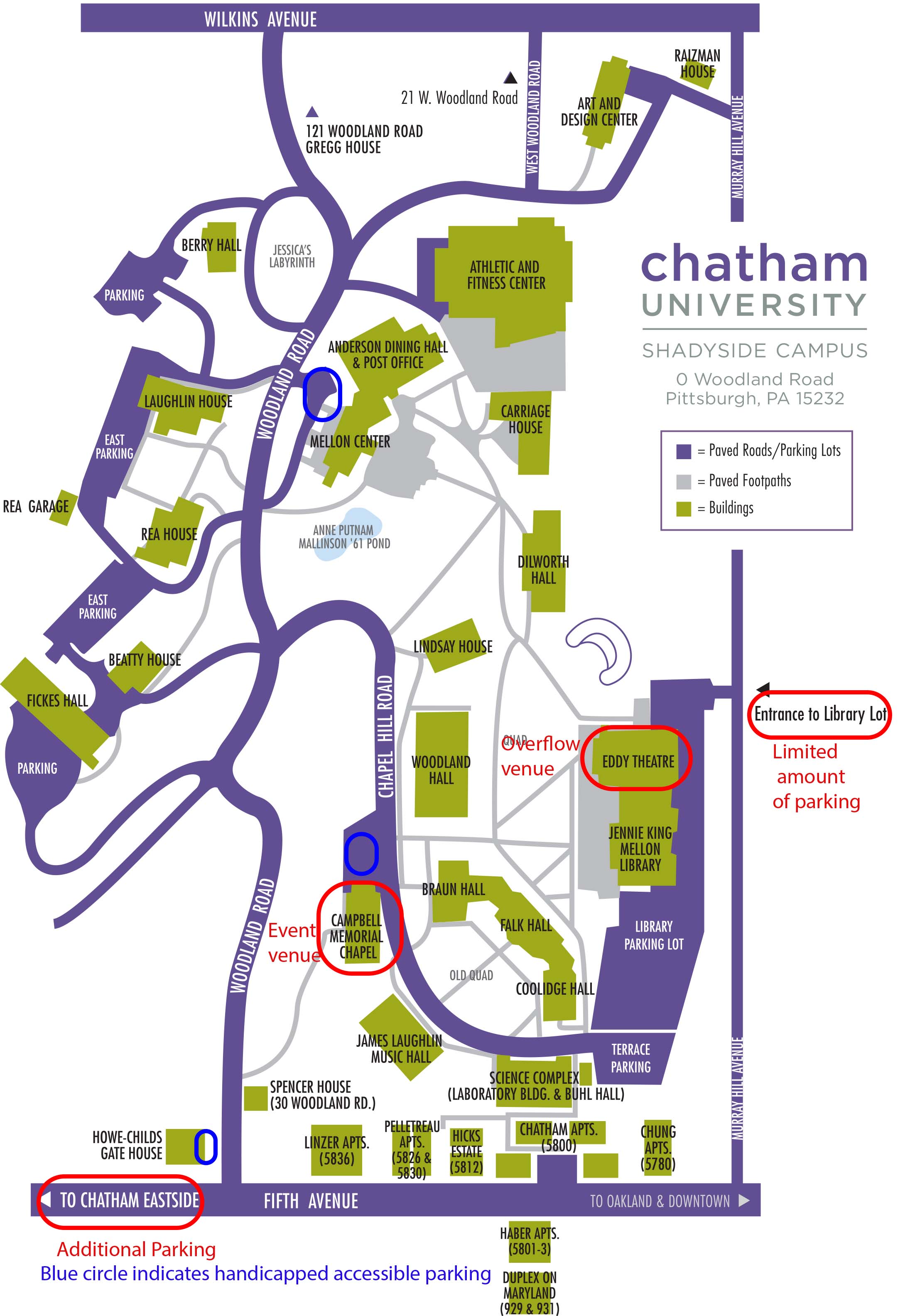 Chatham University Campus Map | Zip Code Map